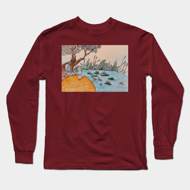 Reading under the tree Long Sleeve T-Shirt by Al1cee